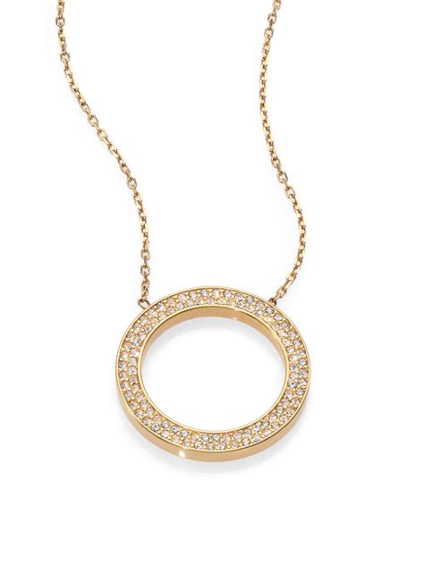 michael kors necklace gold circle|Michael Kors necklace sale.